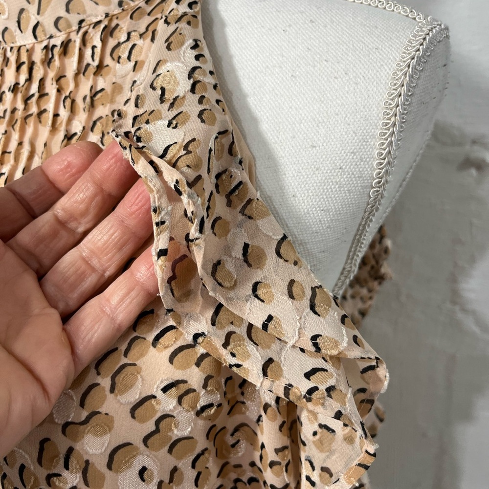EXPRESS CHEETAH PRINT RUFFLE DETAIL HALTER TOP (a109) - Picture 5 of 13